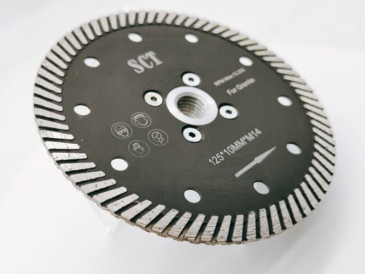 Lâmina de serra de diamante Turbo fina contínua de 115 mm para aplicações de corte e moagem