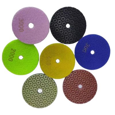 Pad de polimento de piso de pedra de granito de mármore e diamantes de 100 mm para polidora seca e molhada