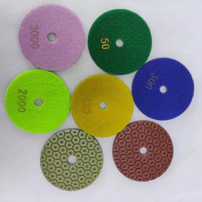 Pad de polimento de piso de pedra de granito de mármore e diamantes de 100 mm para polidora seca e molhada