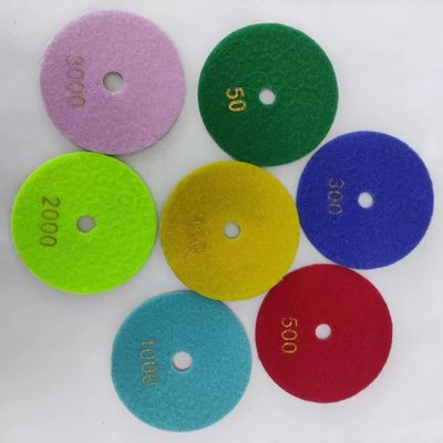 Pad de polimento de piso de pedra de granito de mármore e diamantes de 100 mm para polidora seca e molhada