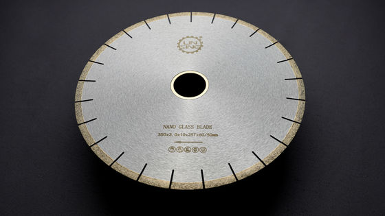Lâmina de serra de diamante de vidro nano de 350 mm personalizada para corte de telhas nano na máquina de ponte
