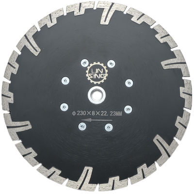 Pressão a quente D230mm T Tipo Ferramentas de diamante para corte seco de pedra com dentes de proteção
