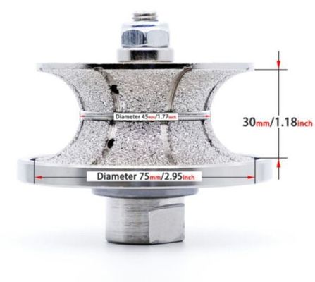 Bit de roteador de diamante eletroplacado V30 D75MM para perfis e moagem de pedras de precisão