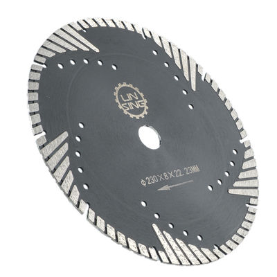 Blade de serra turbo-diamante prensada a quente para proteção de inclinação Dentes Vantagem de corte rápido