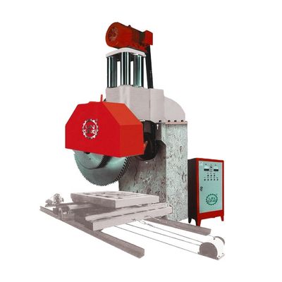 Máquina de corte de pedra de braço único e de lâmina múltipla para perfis de blocos de granito vermelho