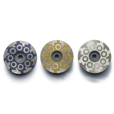Roda de taça de pó de diamante de seis segmentos para moagem de granito turbo redondo cheio de resina