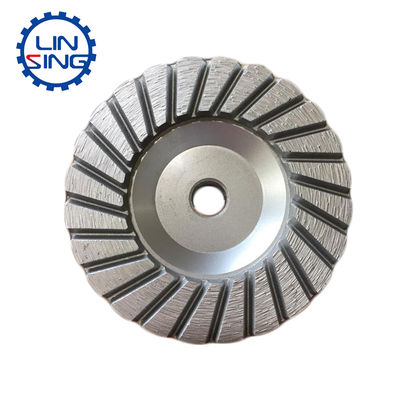 Roda de taça de pó de diamante de seis segmentos para moagem de granito turbo redondo cheio de resina