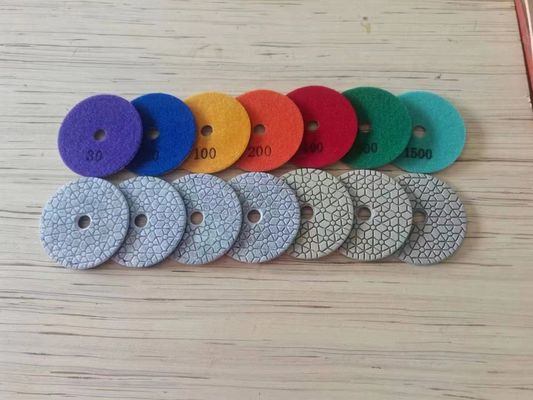 Granito Mármore Diamante Resina Polir Pad Papel de areia Molhado Branco Buff 3 Passo Pad 100mm 125mm Ferramenta