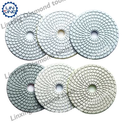 Granito Mármore Diamante Resina Polir Pad Papel de areia Molhado Branco Buff 3 Passo Pad 100mm 125mm Ferramenta